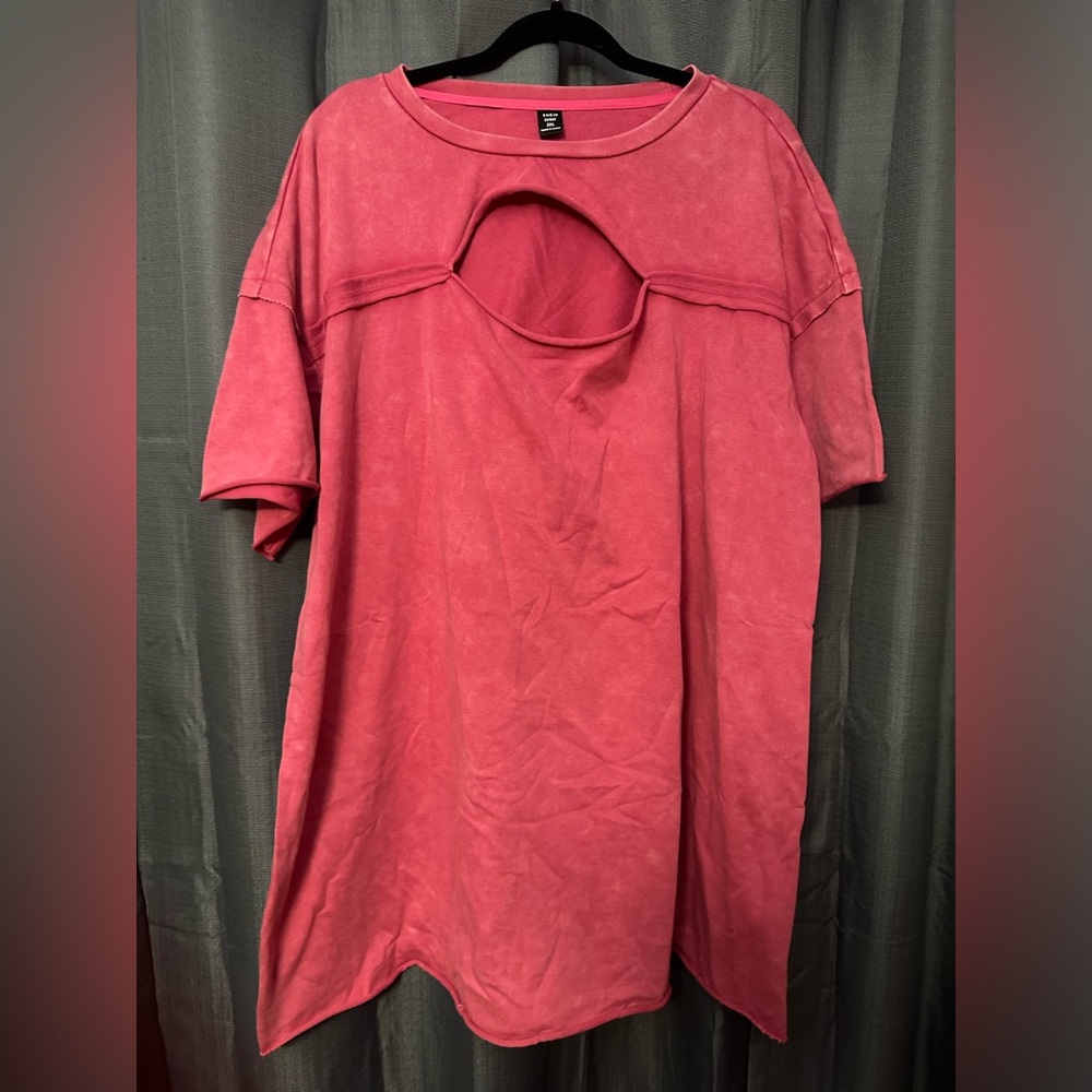 Mineral wash tee shirt dress 2xl